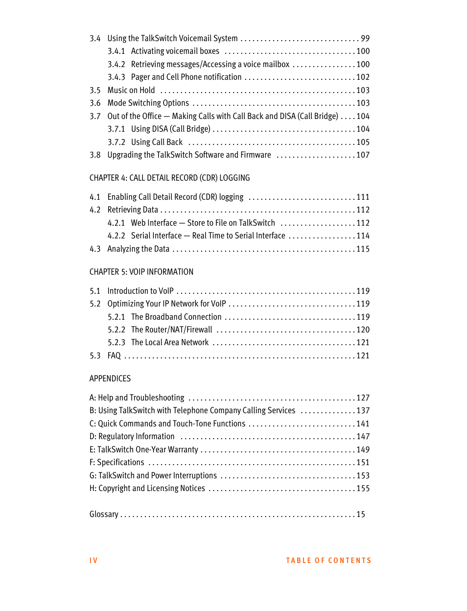 Talkswitch CT.TS005.001101.UK User Manual | Page 8 / 174