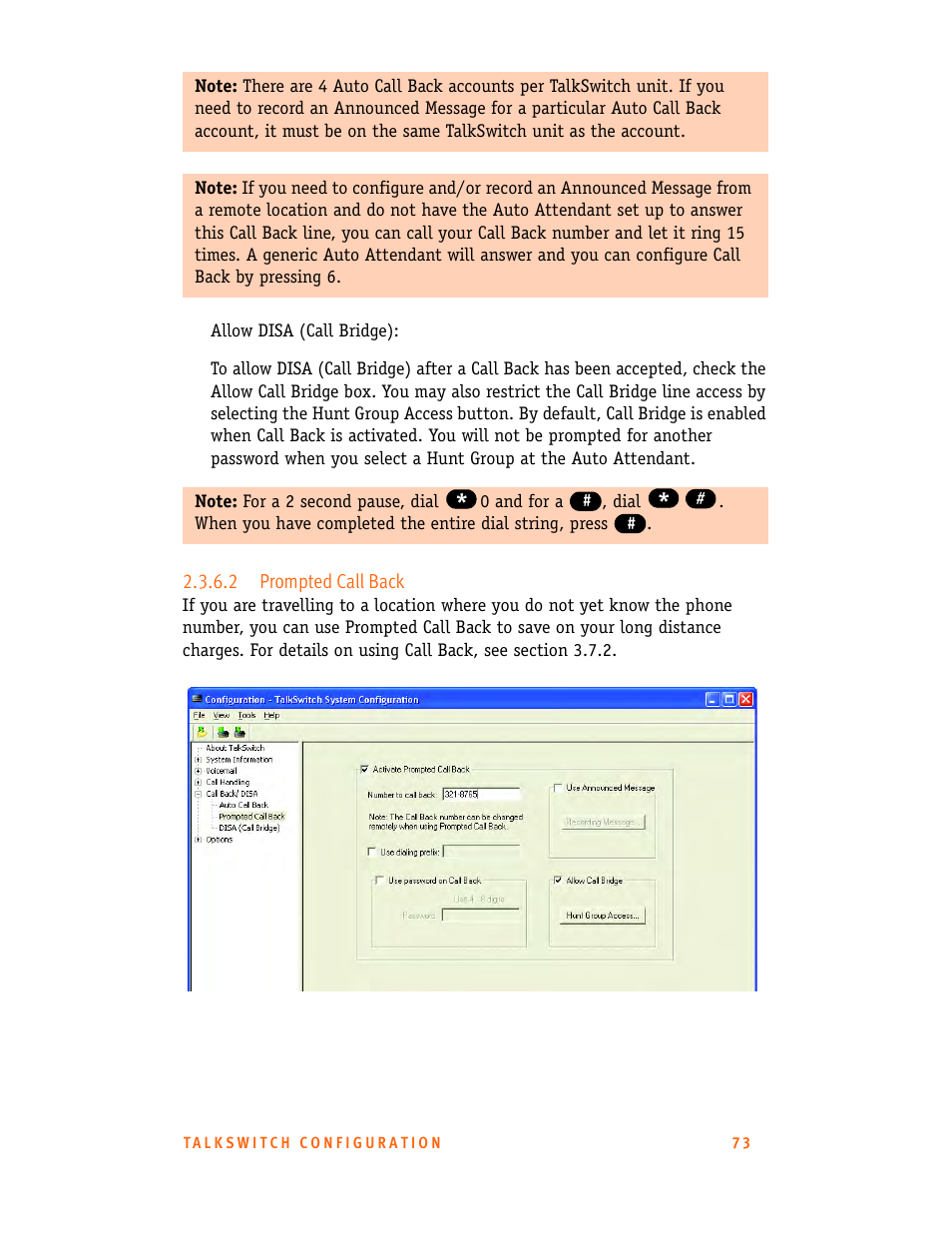 2 prompted call back | Talkswitch CT.TS005.001101.UK User Manual | Page 81 / 174