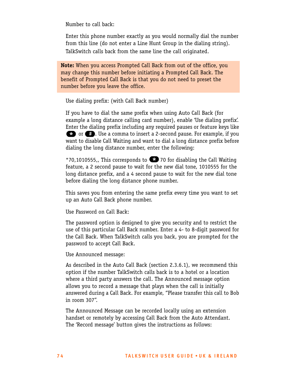 Talkswitch CT.TS005.001101.UK User Manual | Page 82 / 174
