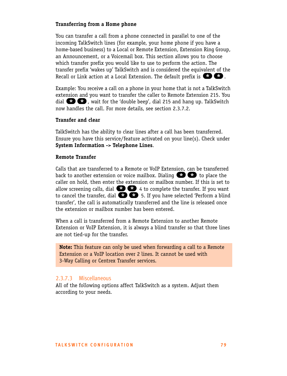 3 miscellaneous | Talkswitch CT.TS005.001101.UK User Manual | Page 87 / 174