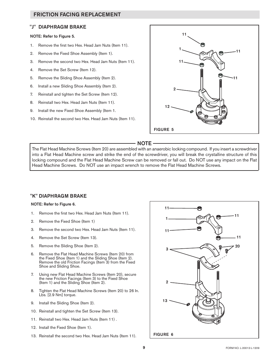 Friction facing replacement | Nexen J 841600 User Manual | Page 9 / 13