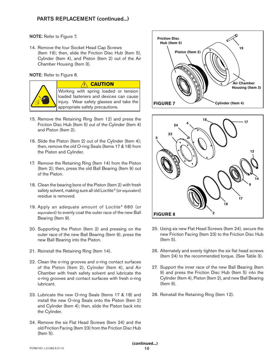 Parts replacement (continued...) | Nexen MCB-800 830853 User Manual | Page 10 / 14
