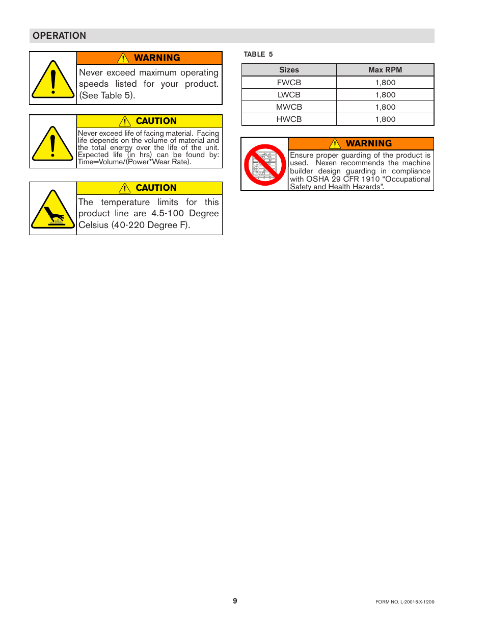 Nexen MWCB 830812 User Manual | Page 9 / 29