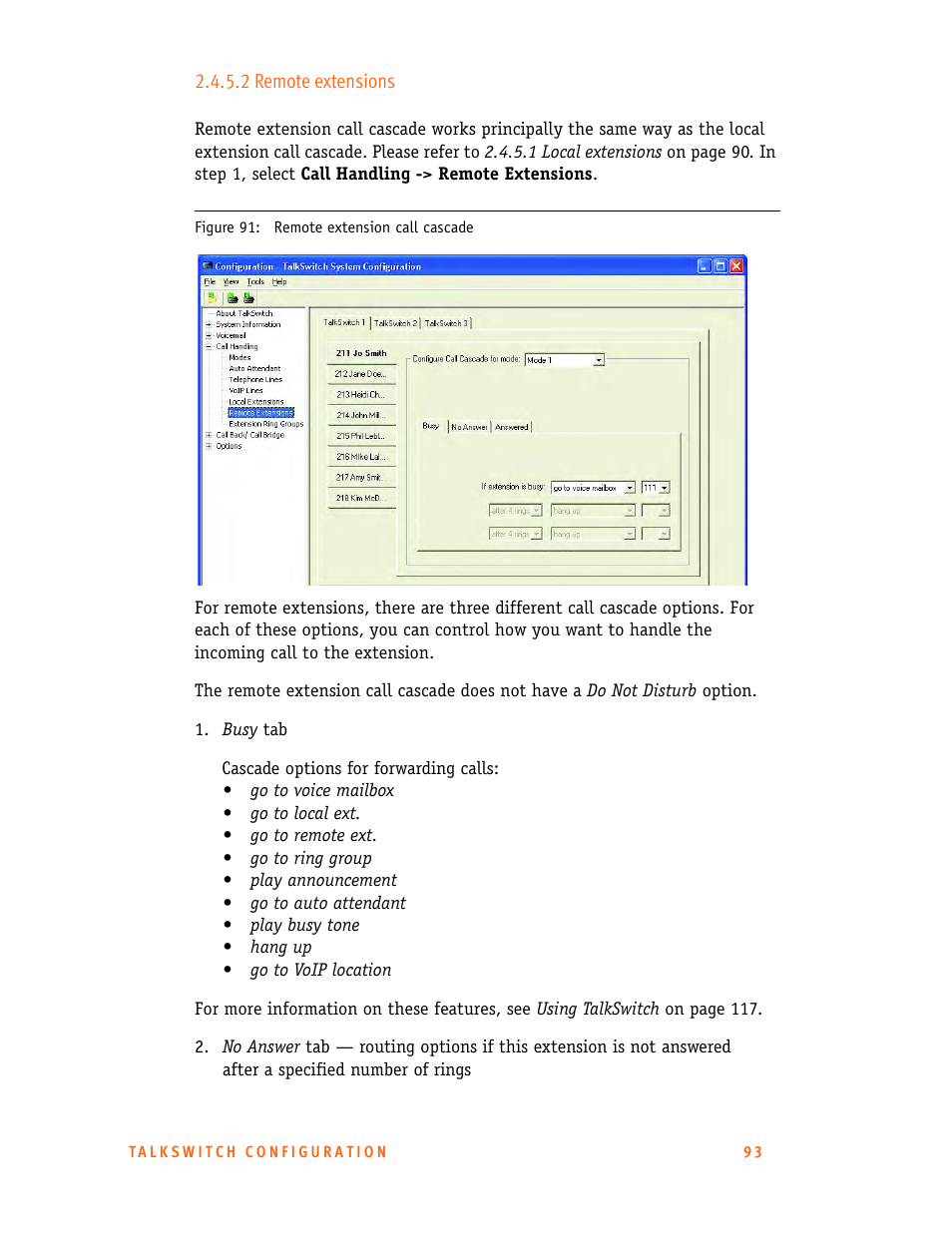 2 remote extensions | Talkswitch 24-CA User Manual | Page 105 / 243