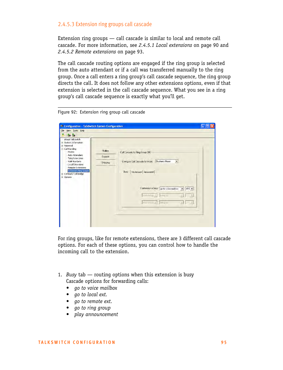 3 extension ring groups call cascade | Talkswitch 24-CA User Manual | Page 107 / 243