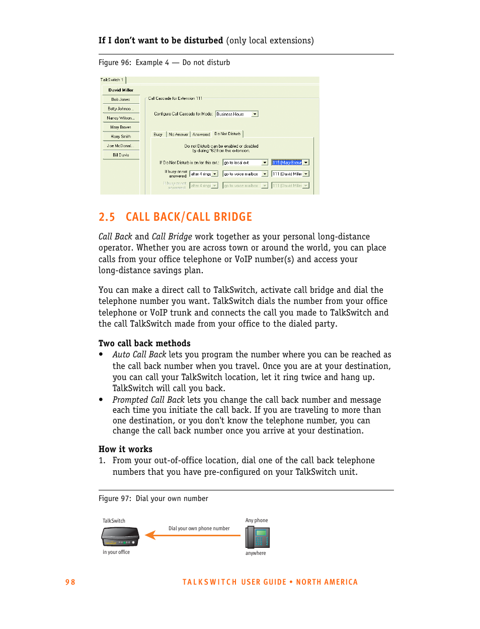 5 call back/call bridge | Talkswitch 24-CA User Manual | Page 110 / 243