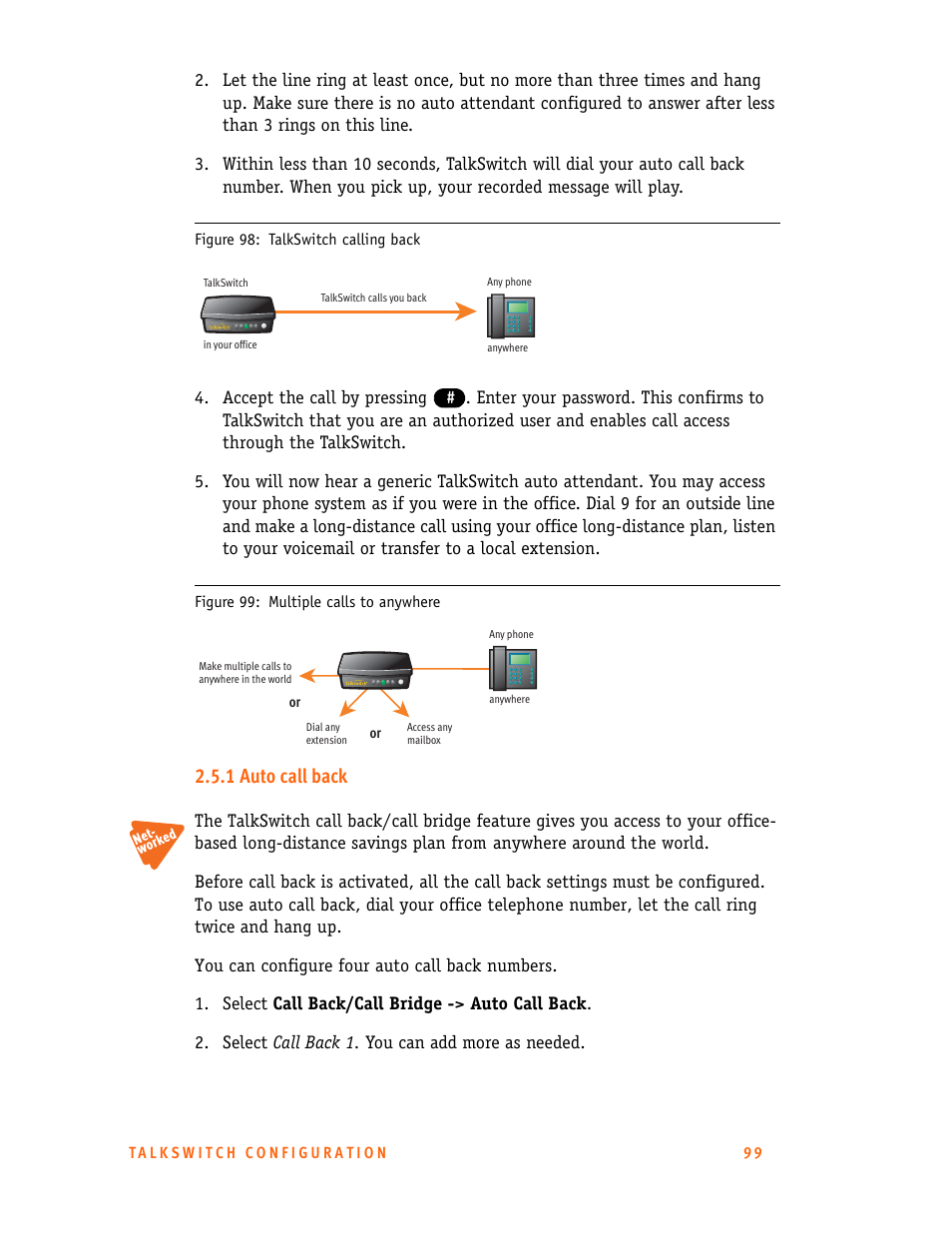 1 auto call back | Talkswitch 24-CA User Manual | Page 111 / 243