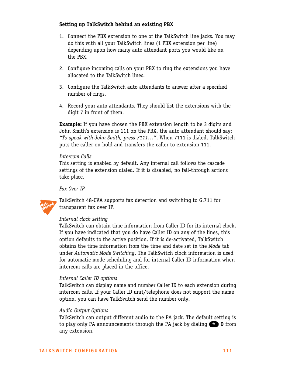 Talkswitch 24-CA User Manual | Page 123 / 243