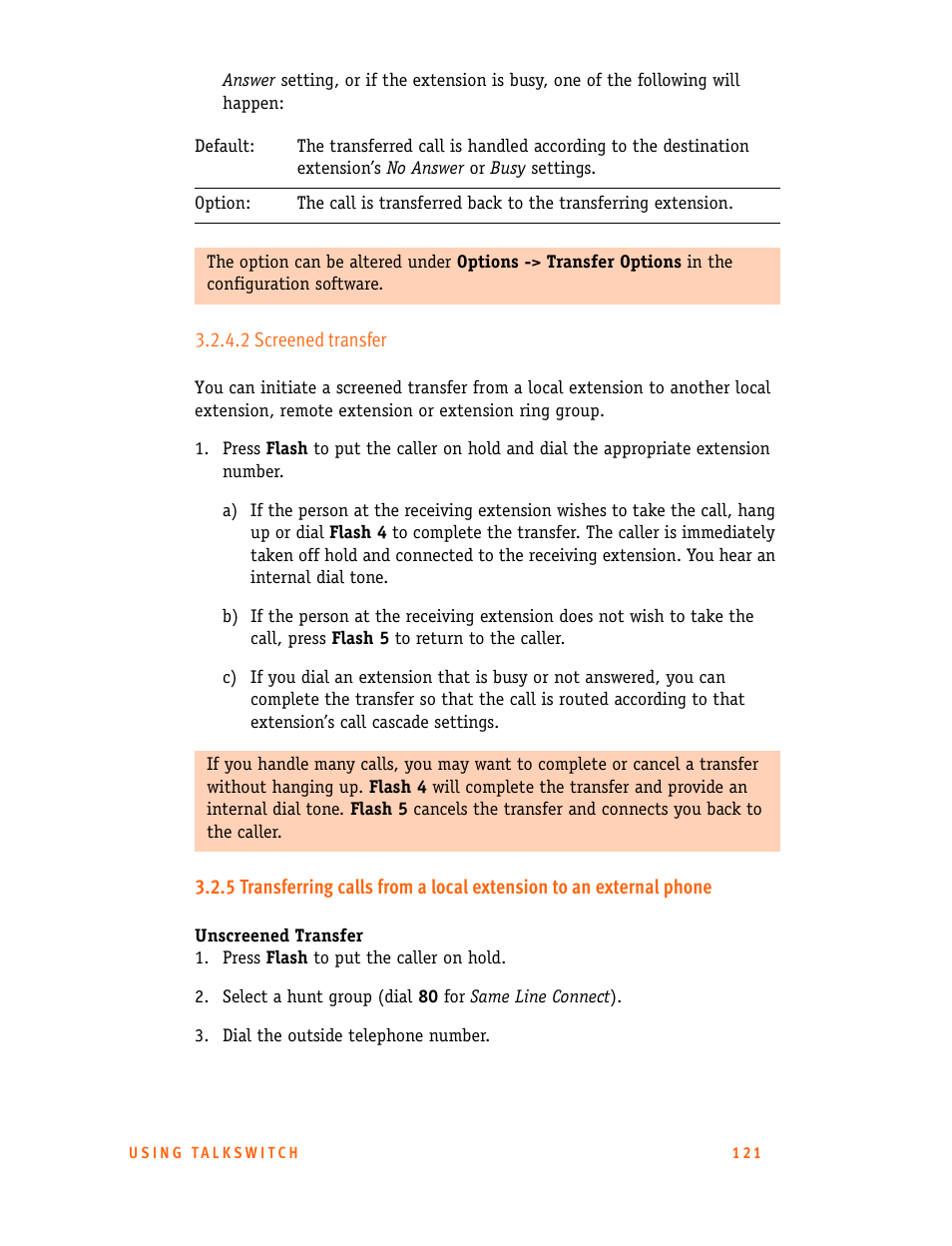 2 screened transfer | Talkswitch 24-CA User Manual | Page 133 / 243