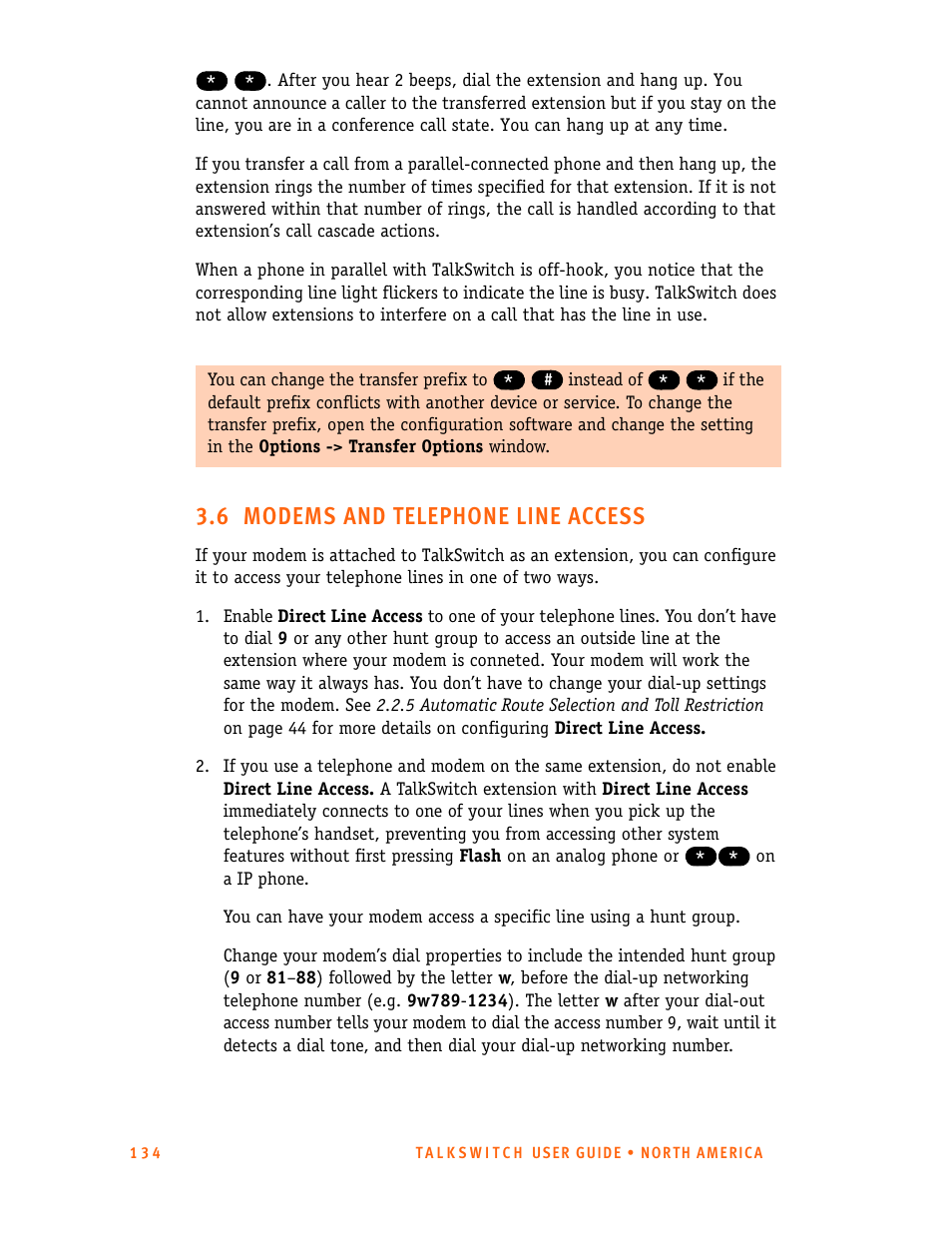 6 modems and telephone line access | Talkswitch 24-CA User Manual | Page 146 / 243
