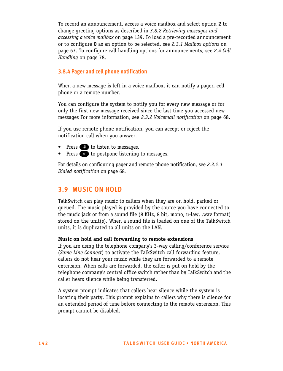 9 music on hold | Talkswitch 24-CA User Manual | Page 154 / 243