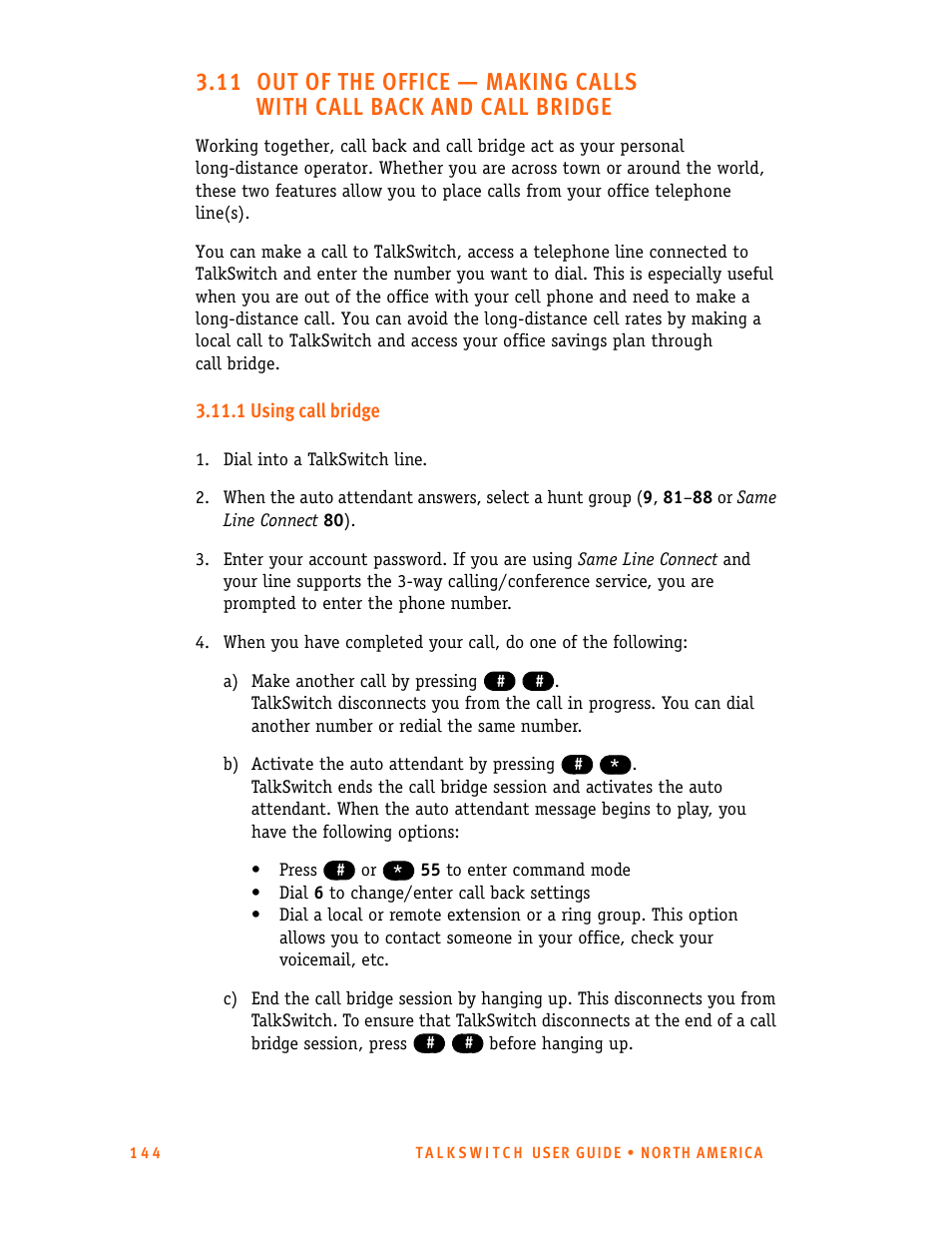 1 using call bridge | Talkswitch 24-CA User Manual | Page 156 / 243