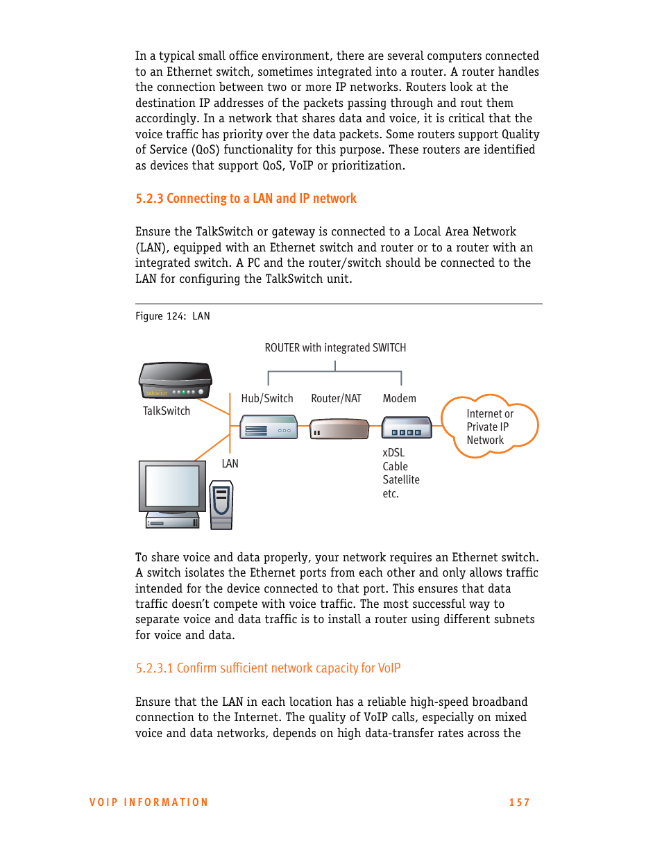 3 connecting to a lan and ip network, 1 confirm sufficient network capacity for voip | Talkswitch 24-CA User Manual | Page 169 / 243