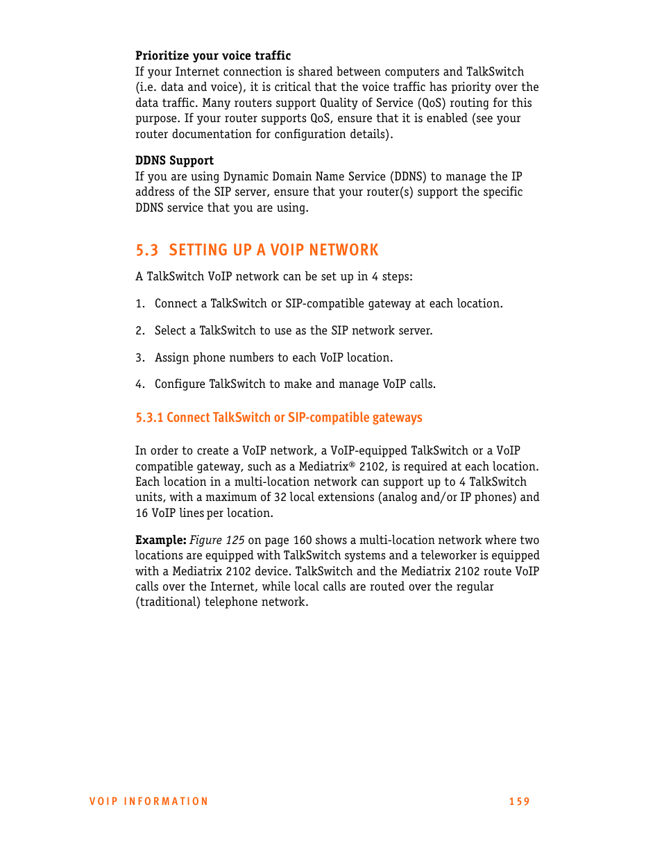 3 setting up a voip network, 1 connect talkswitch or sip-compatible gateways | Talkswitch 24-CA User Manual | Page 171 / 243