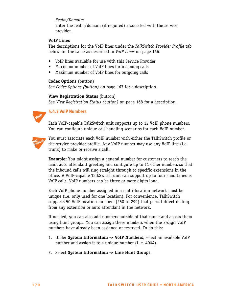 3 voip numbers | Talkswitch 24-CA User Manual | Page 182 / 243