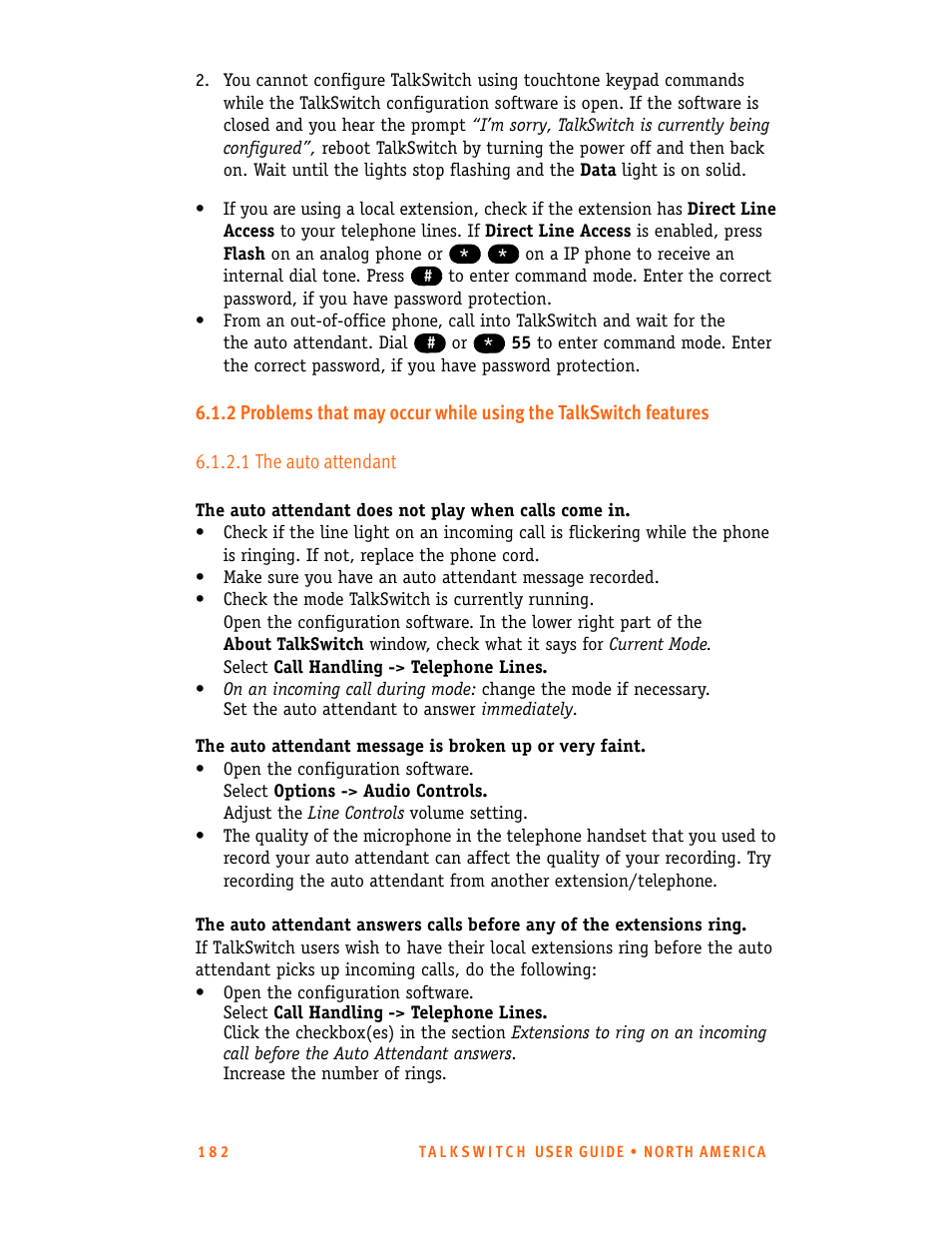 1 the auto attendant | Talkswitch 24-CA User Manual | Page 194 / 243