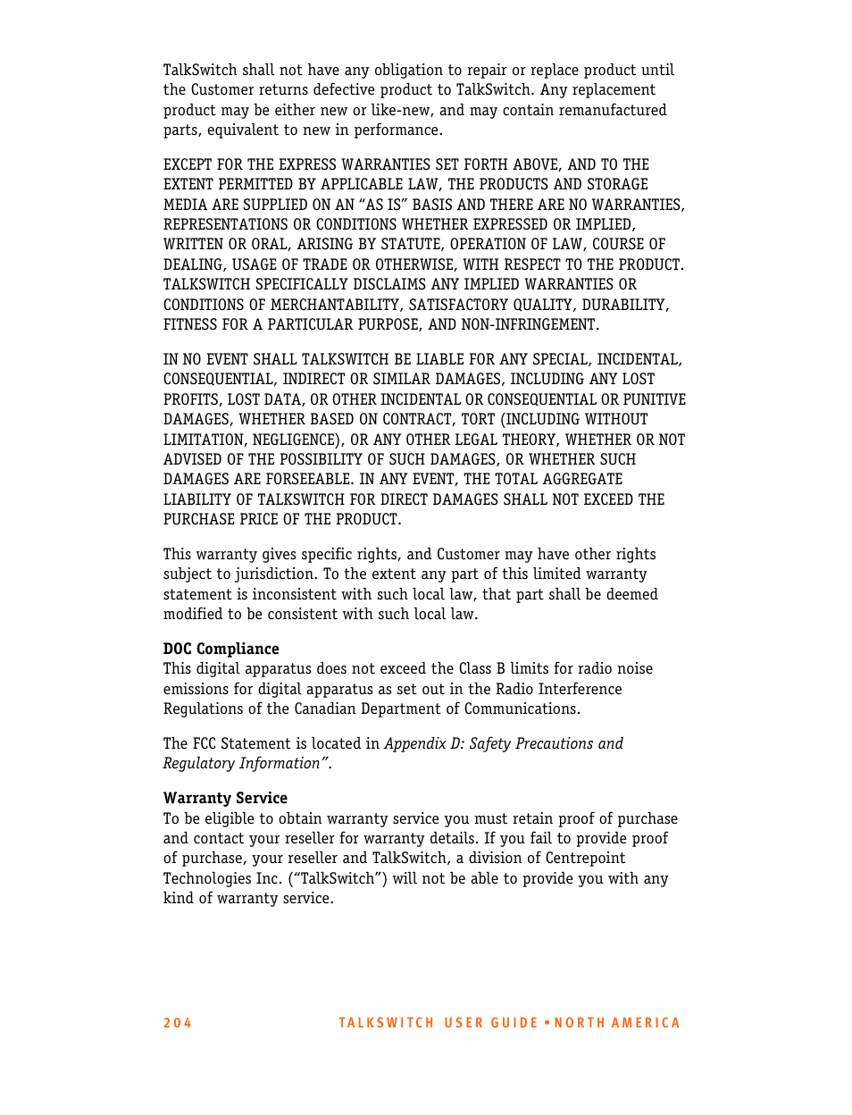 Talkswitch 24-CA User Manual | Page 216 / 243