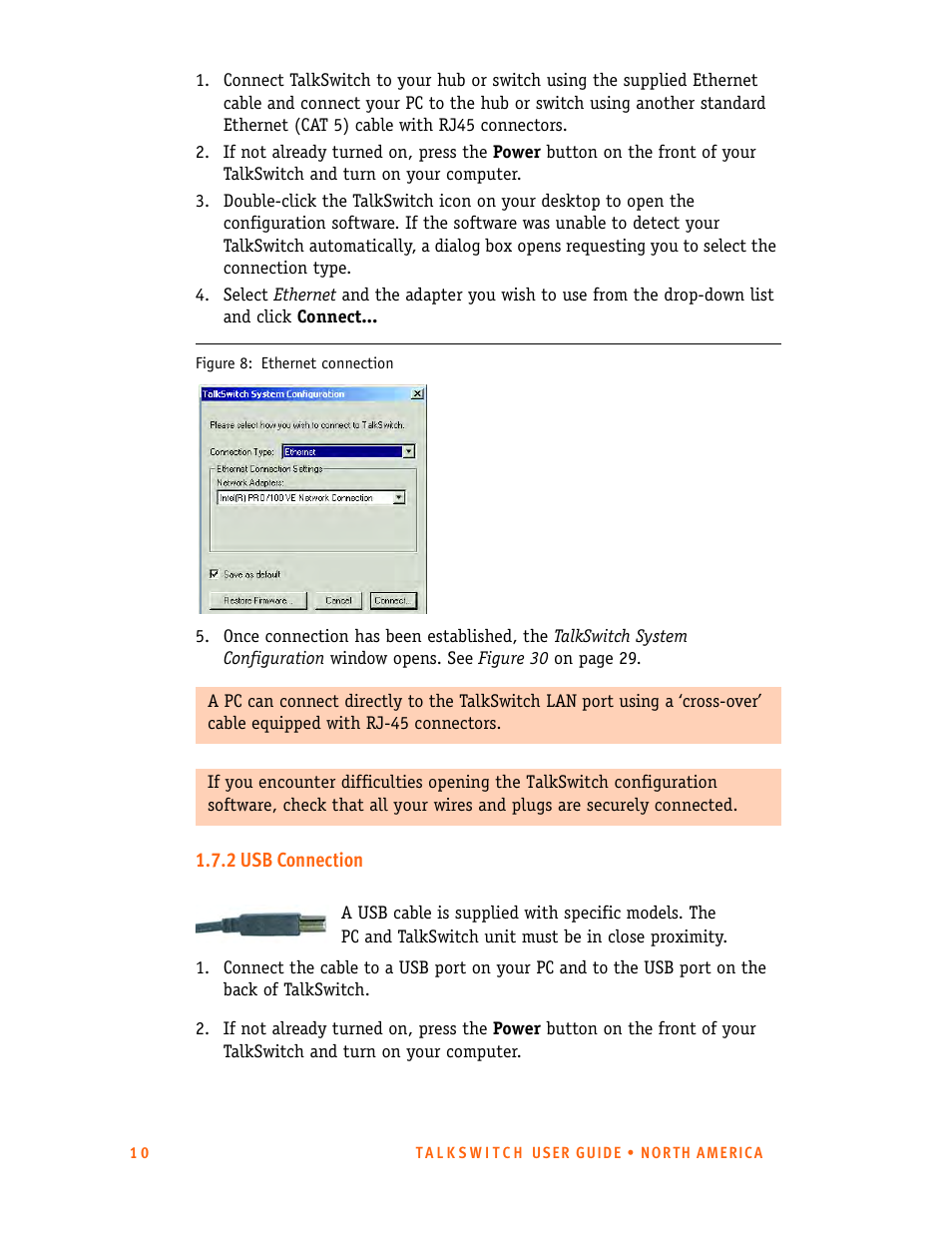 2 usb connection | Talkswitch 24-CA User Manual | Page 22 / 243