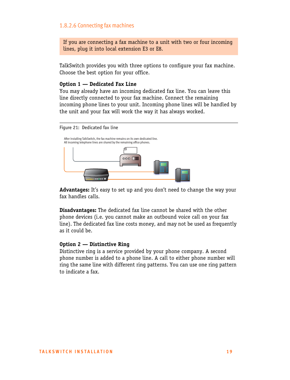 6 connecting fax machines | Talkswitch 24-CA User Manual | Page 31 / 243