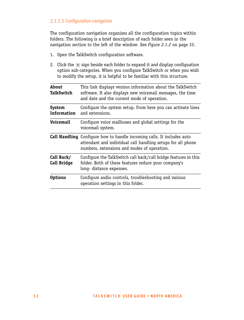 5 configuration navigation | Talkswitch 24-CA User Manual | Page 44 / 243