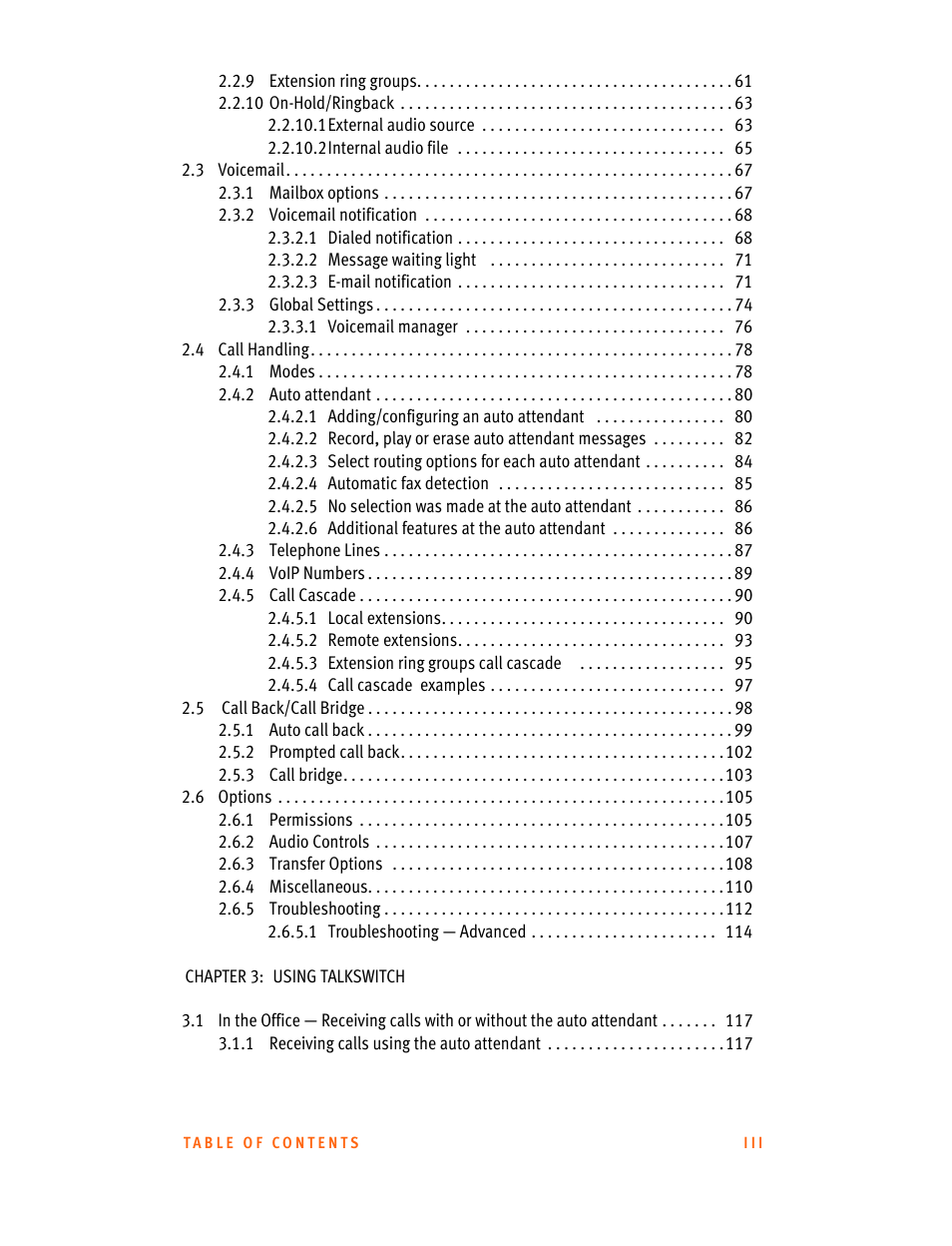 Talkswitch 24-CA User Manual | Page 5 / 243