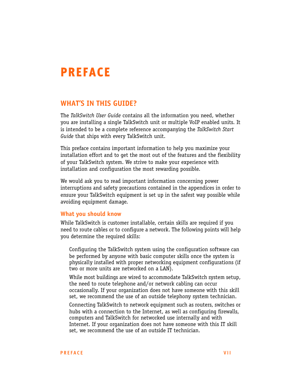 Preface, What’s in this guide, What you should know | Pre f a ce | Talkswitch 24-CA User Manual | Page 9 / 243