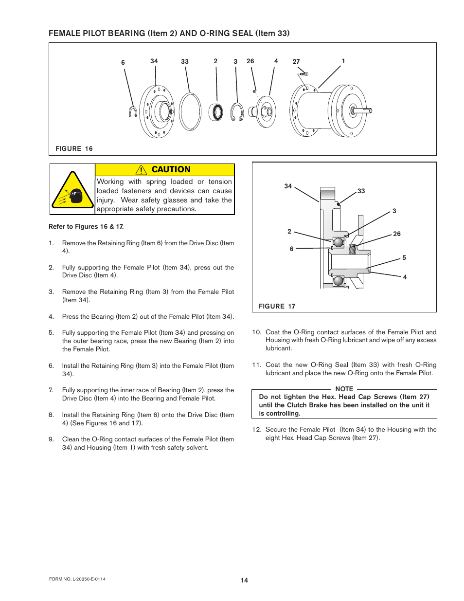 Caution | Nexen FM 625 BISSC 827251 User Manual | Page 14 / 18