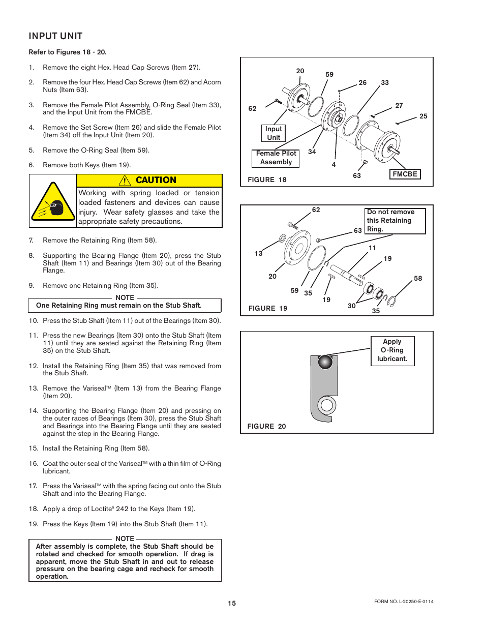 Input unit, Caution | Nexen FM 625 BISSC 827251 User Manual | Page 15 / 18