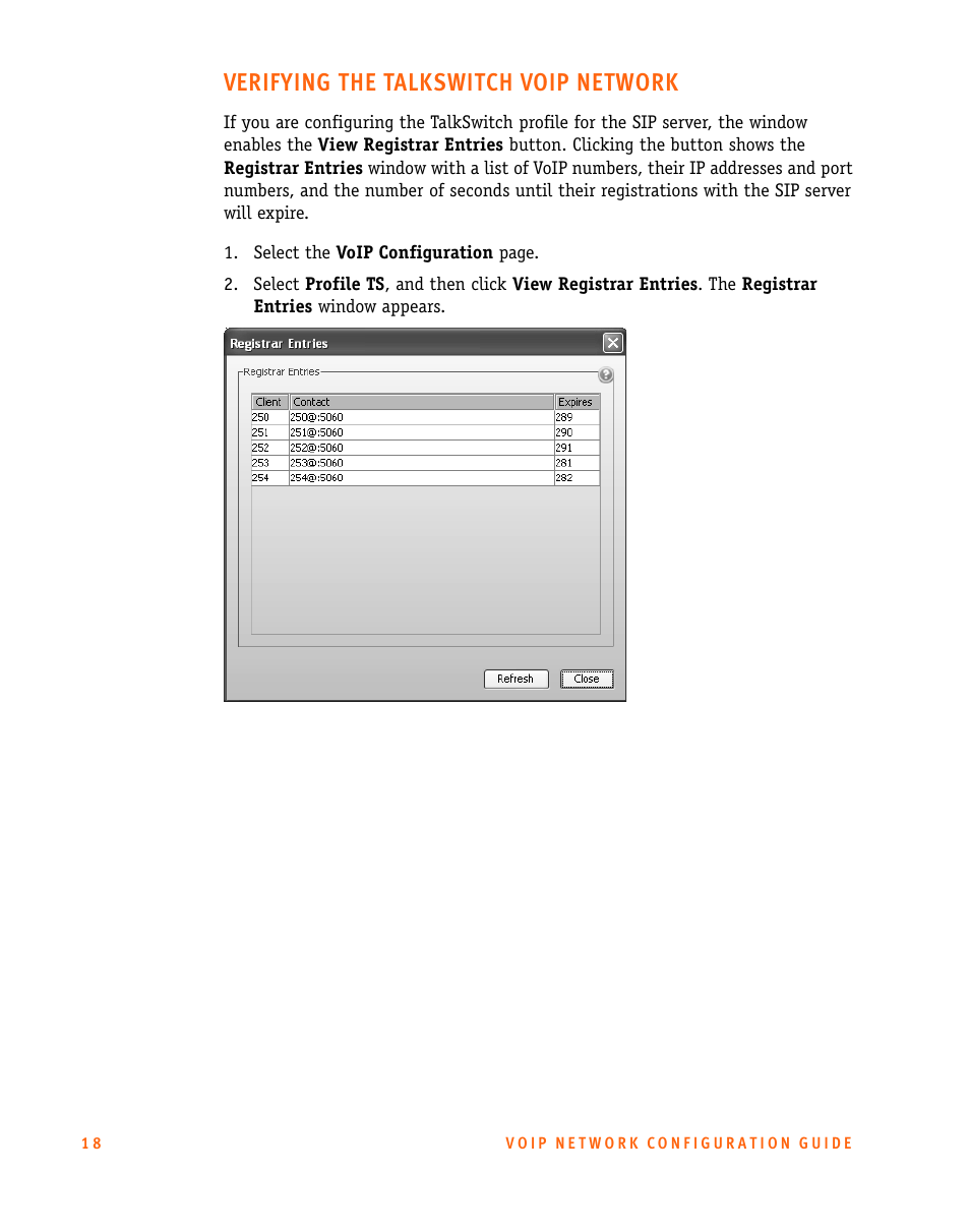 Verifying the talkswitch voip network | Talkswitch CT.TS005.002606 User Manual | Page 19 / 29