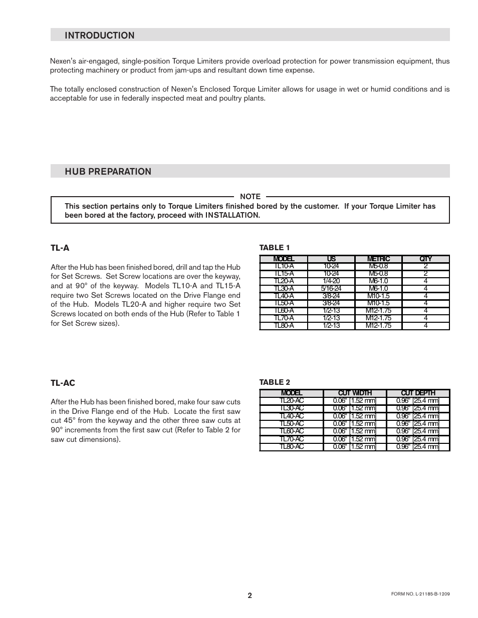 Introduction hub preparation | Nexen TL 10 - 15 801570 User Manual | Page 5 / 20