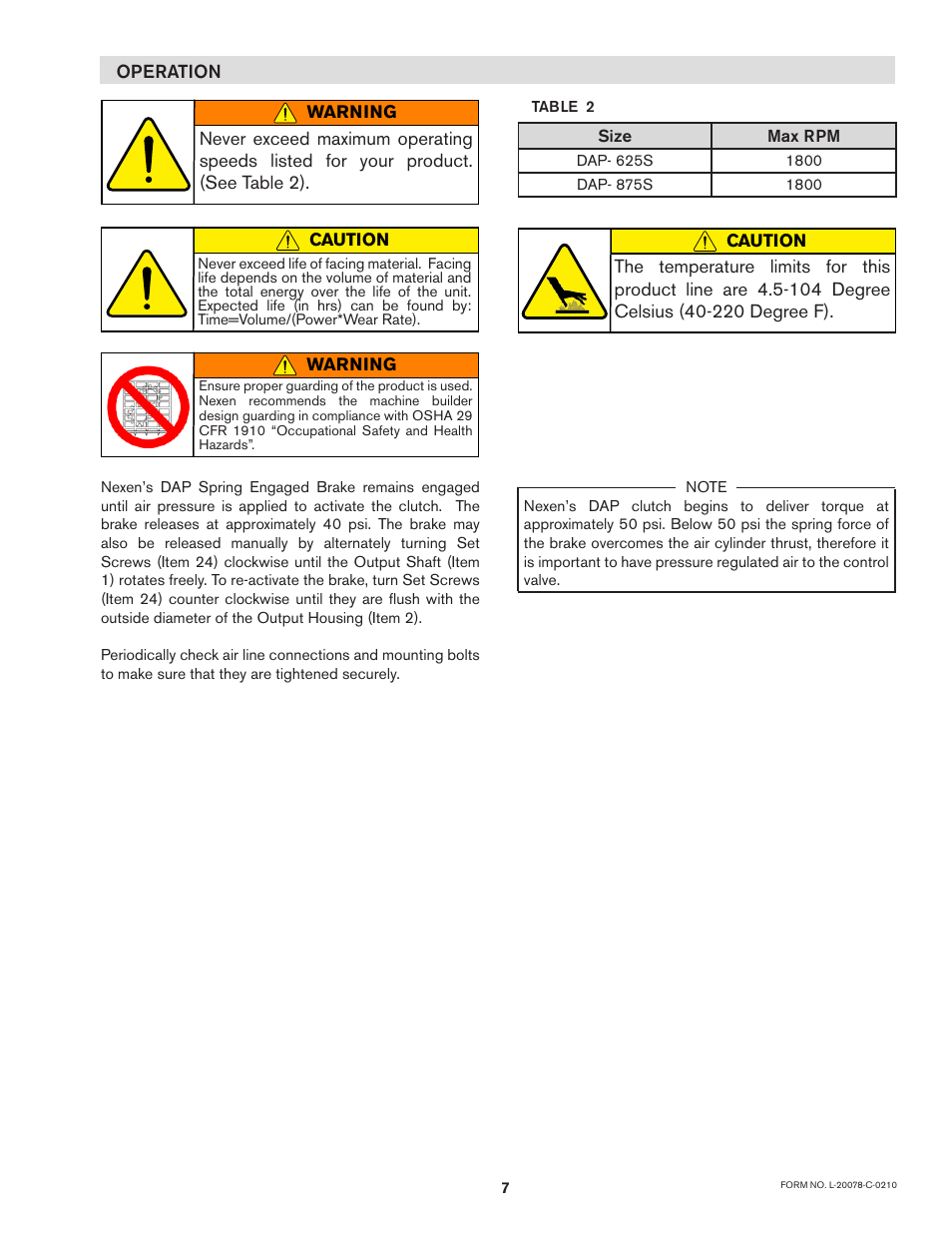 Nexen SE 625 883000 User Manual | Page 7 / 11