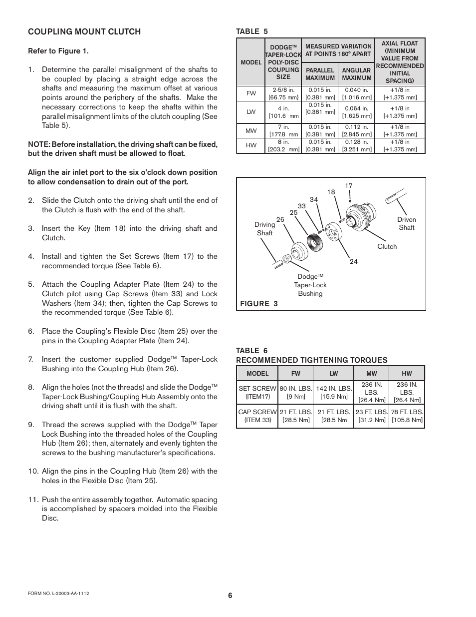 Coupling mount clutch | Nexen F-450 802700 User Manual | Page 6 / 18