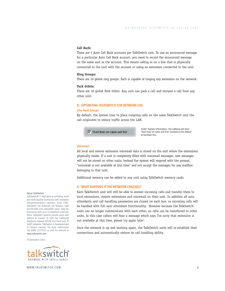 Talkswitch 48-CAS User Manual | Page 6 / 6