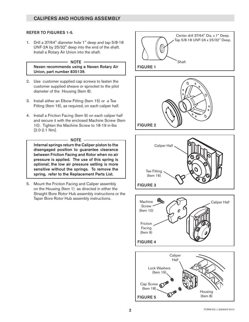 Calipers and housing assembly | Nexen TCC-10 835141 User Manual | Page 5 / 16