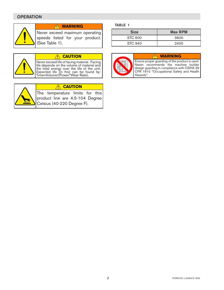 Nexen STC600 927270 User Manual | Page 7 / 17