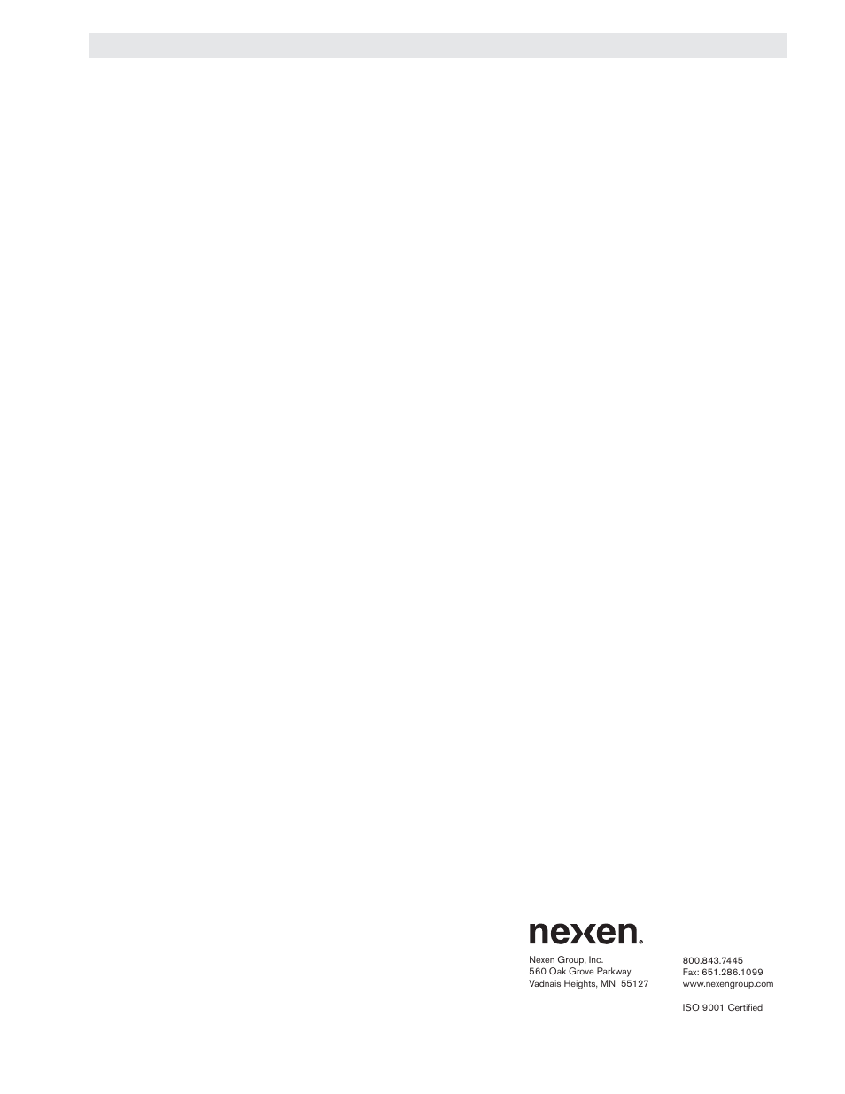 Warranty | Nexen PH 16 912085 User Manual | Page 7 / 7