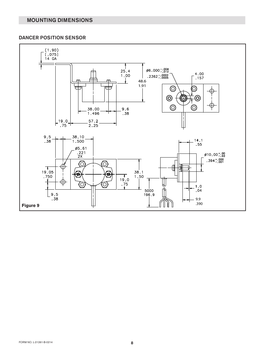 Mounting dimensions | Nexen DPS60 964518 User Manual | Page 8 / 10