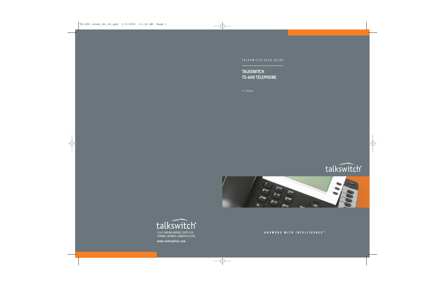 Talkswitch TS-600 User Manual | 30 pages