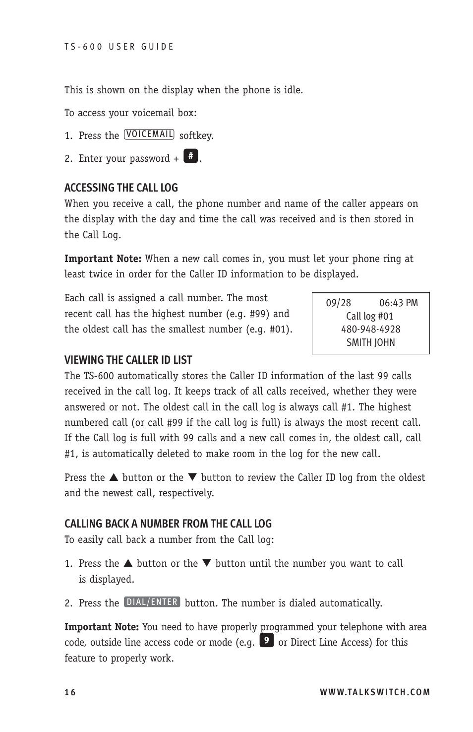 Talkswitch TS-600 User Manual | Page 20 / 30