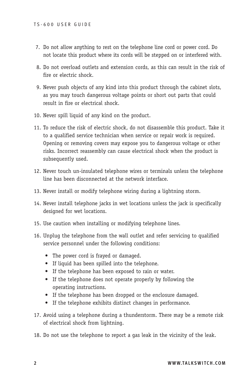 Talkswitch TS-600 User Manual | Page 6 / 30