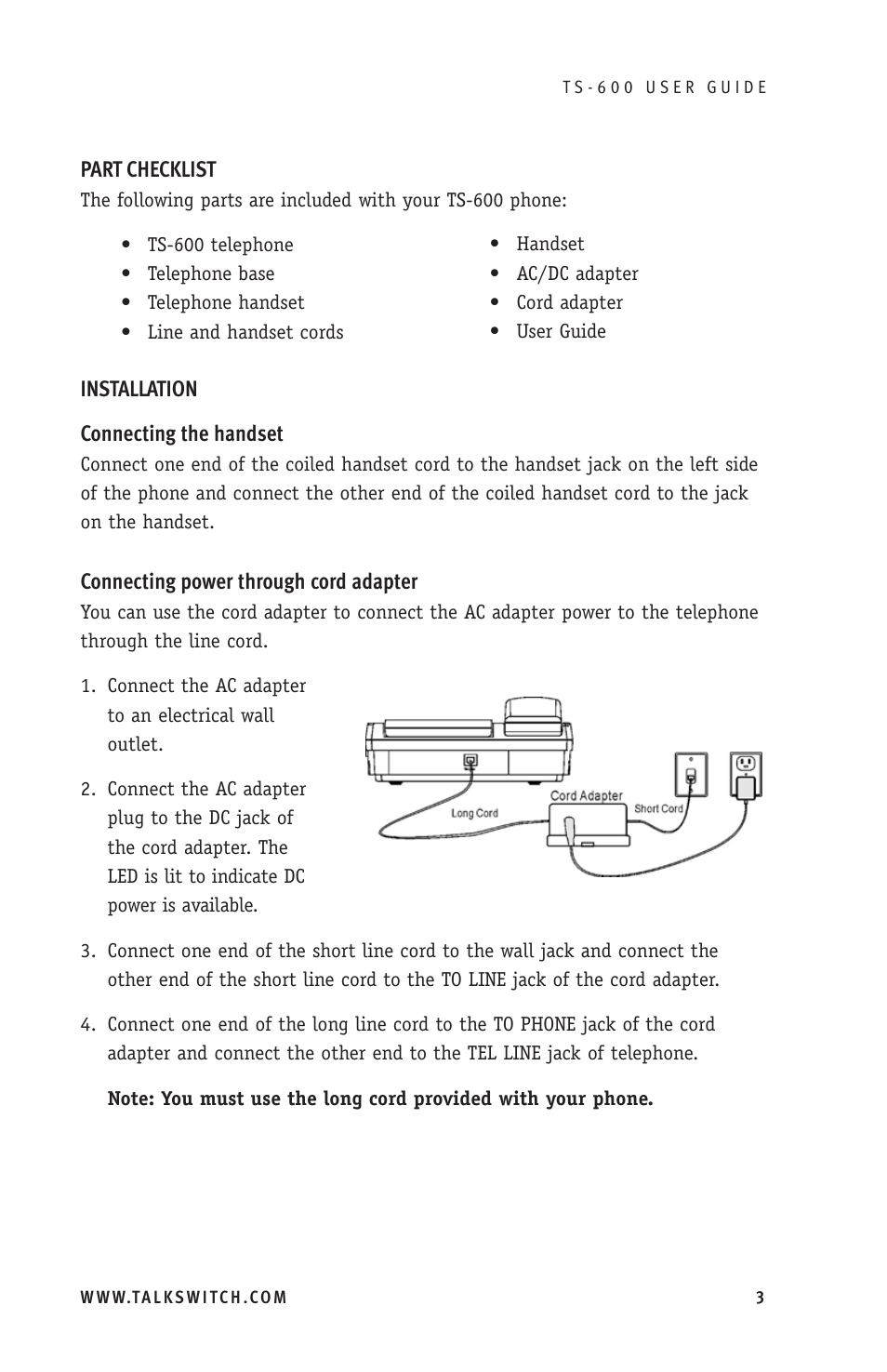 Talkswitch TS-600 User Manual | Page 7 / 30