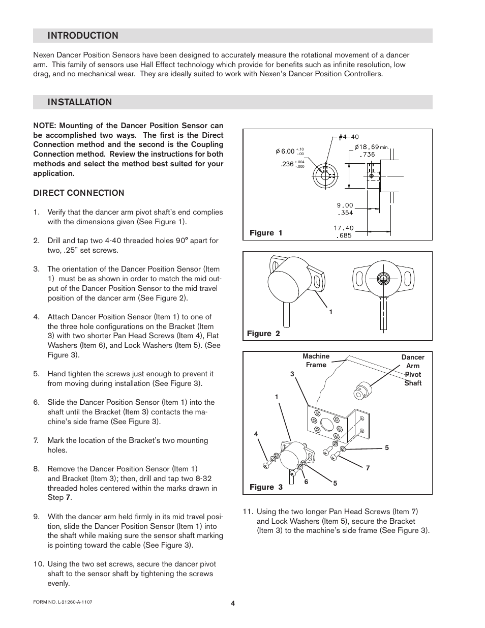 Introduction installation | Nexen DPS30 964517 User Manual | Page 4 / 10