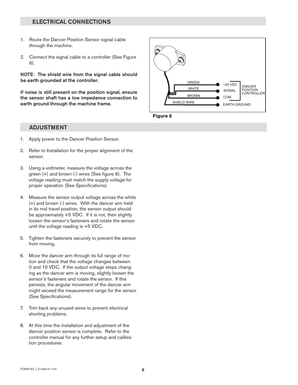 Electrical connections adjustment | Nexen DPS30 964517 User Manual | Page 6 / 10