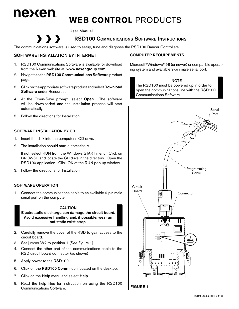 Nexen RSD100 Communications Kit 964521 User Manual | 1 page