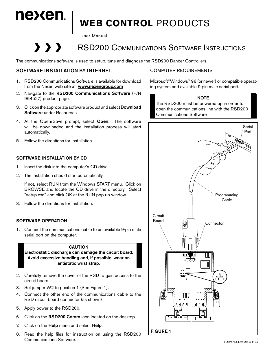 Nexen RSD200 Communications Kit 964527 User Manual | 1 page