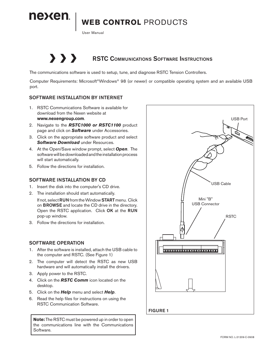 Nexen RSTC1000 Communications Kit 964524 User Manual | 1 page