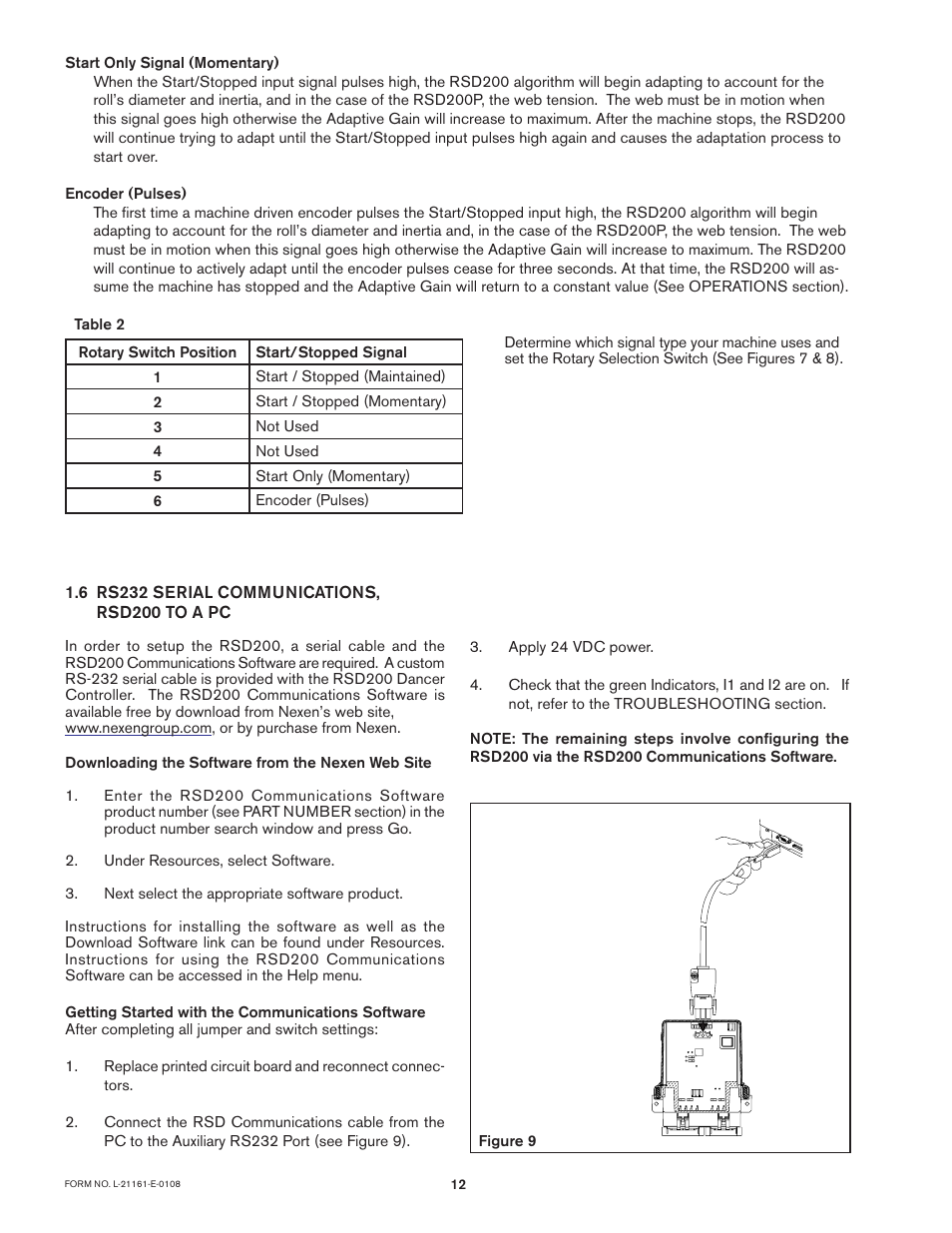 Nexen RSD200 964531 User Manual | Page 12 / 24