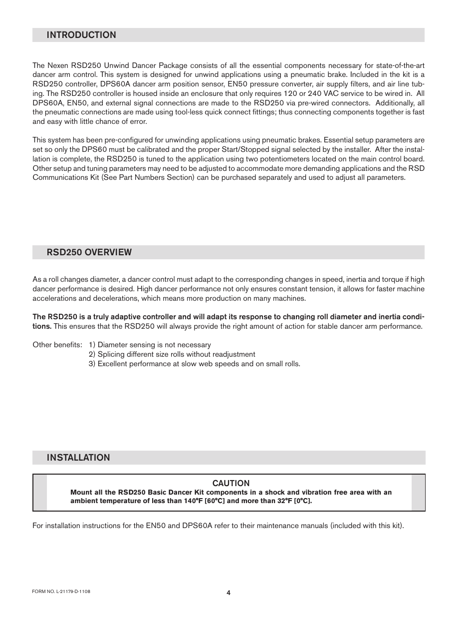 Nexen RSD250 964260 User Manual | Page 4 / 14