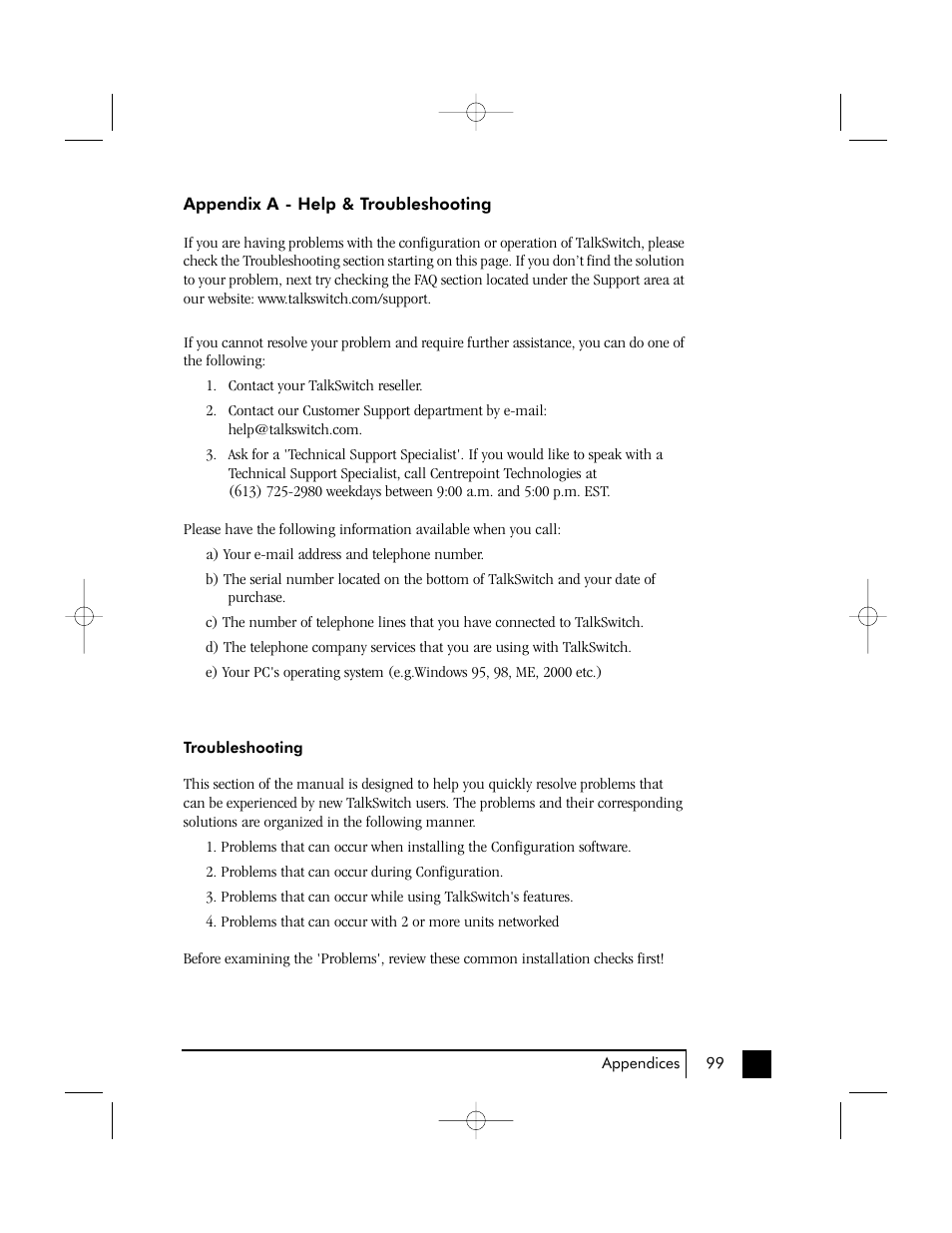 Talkswitch 48 User Manual | Page 100 / 137