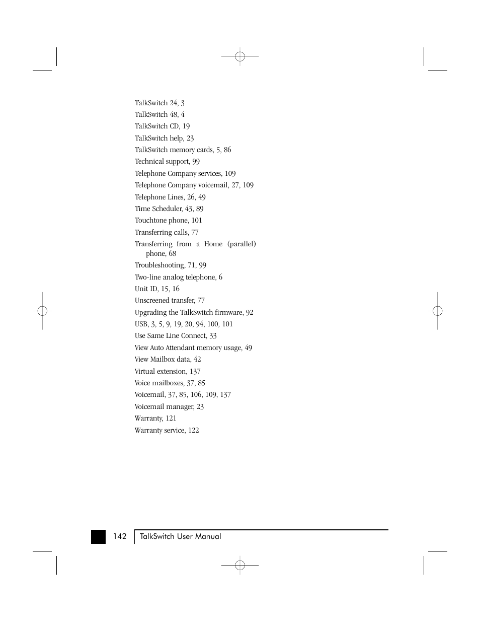 Talkswitch 48 User Manual | Page 137 / 137